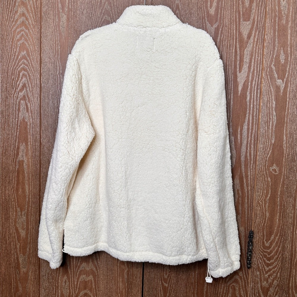 Staple Pigeon Mens Cream Sherpa Fleece Full Zip Jacket Large 2110O10606 NWT - Picture 2 of 8